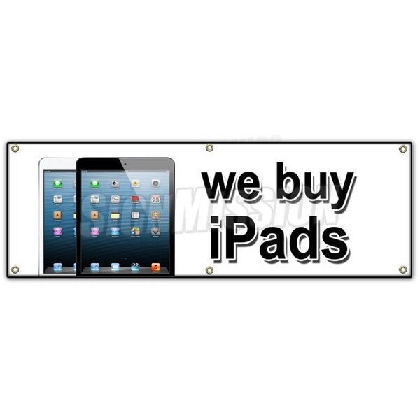 WE BUY IPADS BANNER SIGN trade cash apple repairs iphones tablets ram